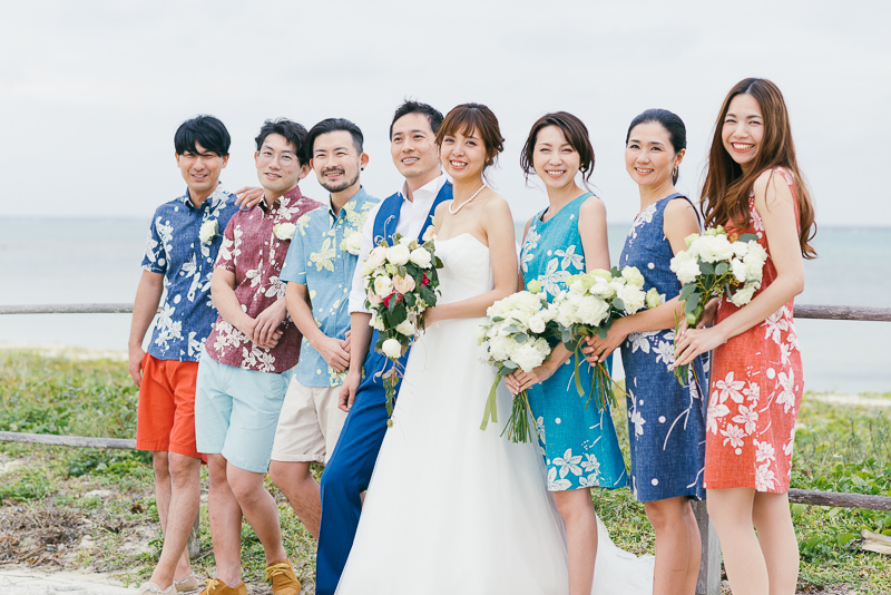 ブライズメイドはおそろいで華やかに オリジナルな結婚式をつくろう かりゆしウェア 沖縄版アロハシャツ 専門店 Majun