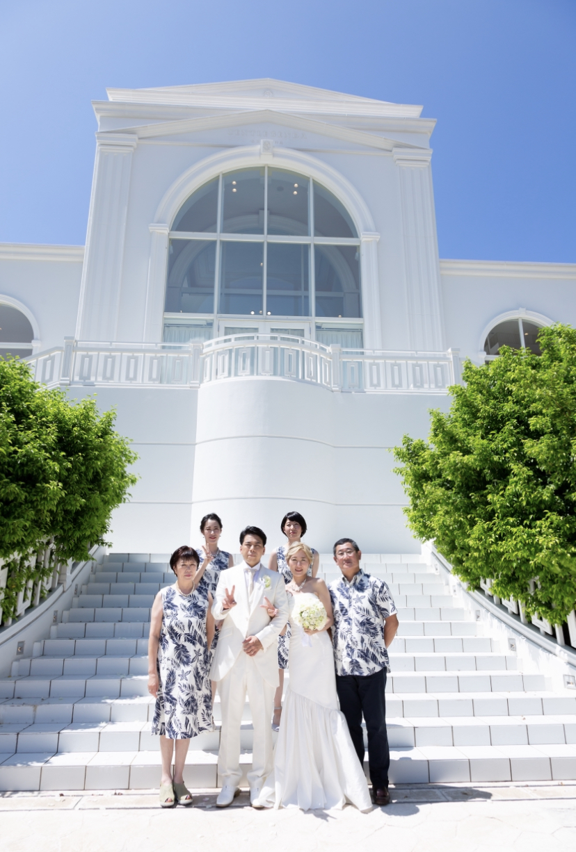 沖縄　結婚式　ワンピース　MAJUN　FLOWER RED